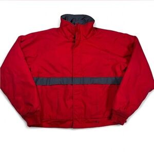 Vintage Woolrich Red Navy Striped Bomber Jacket Men's Size XL Made in USA